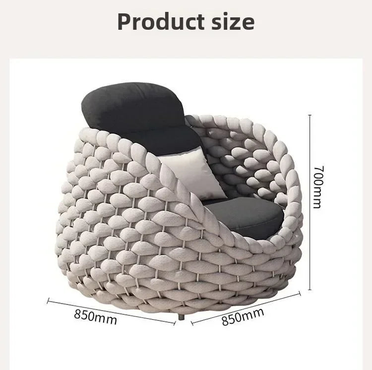 Outdoor Rattan Sofa Courtyard Combination Double Chair Leisure Terrace Villa Living Room Balcony Outdoor Seat Furniture Home