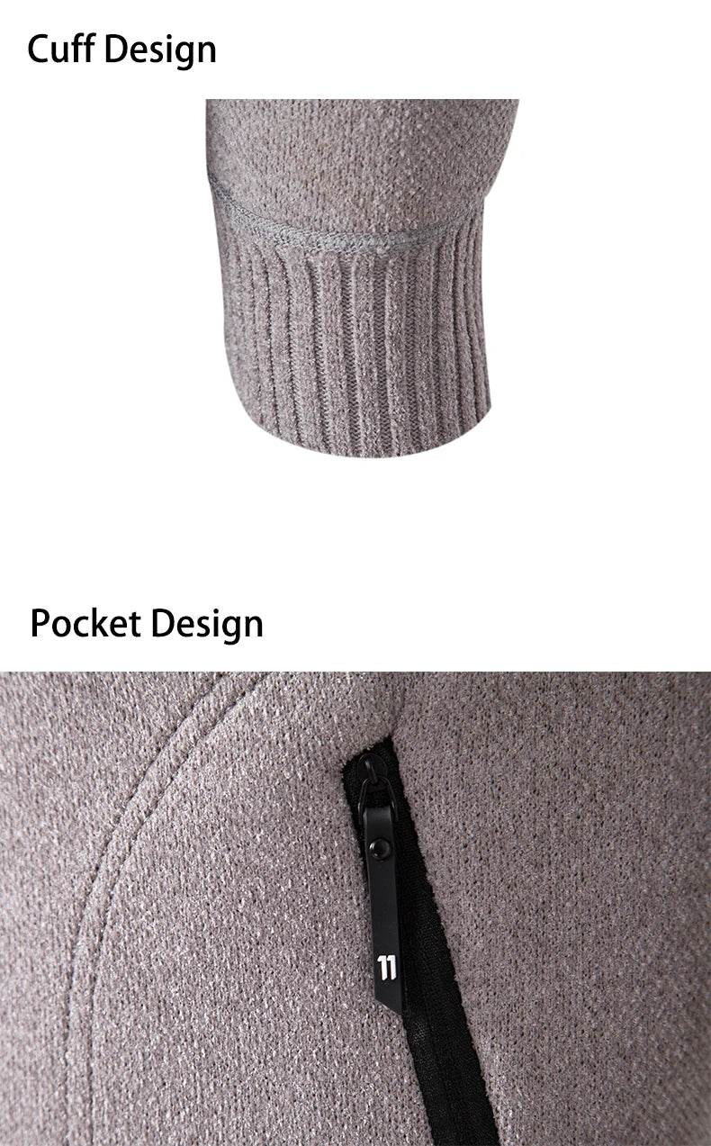 2023 Knitwear Spring and Autumn Men's Stand-up Collar Thick Warm Cardigan Sweater Winter Loose Casual Coat - AIAZ
