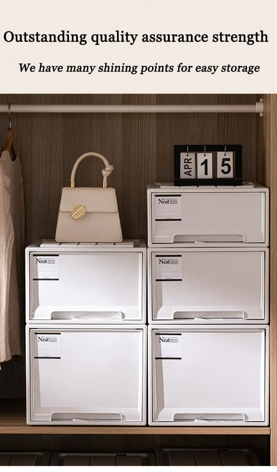 Wardrobe Storage Box High-capacity Drawer Style Stackable Container Transparent Plastic Containers for Household Use Storage