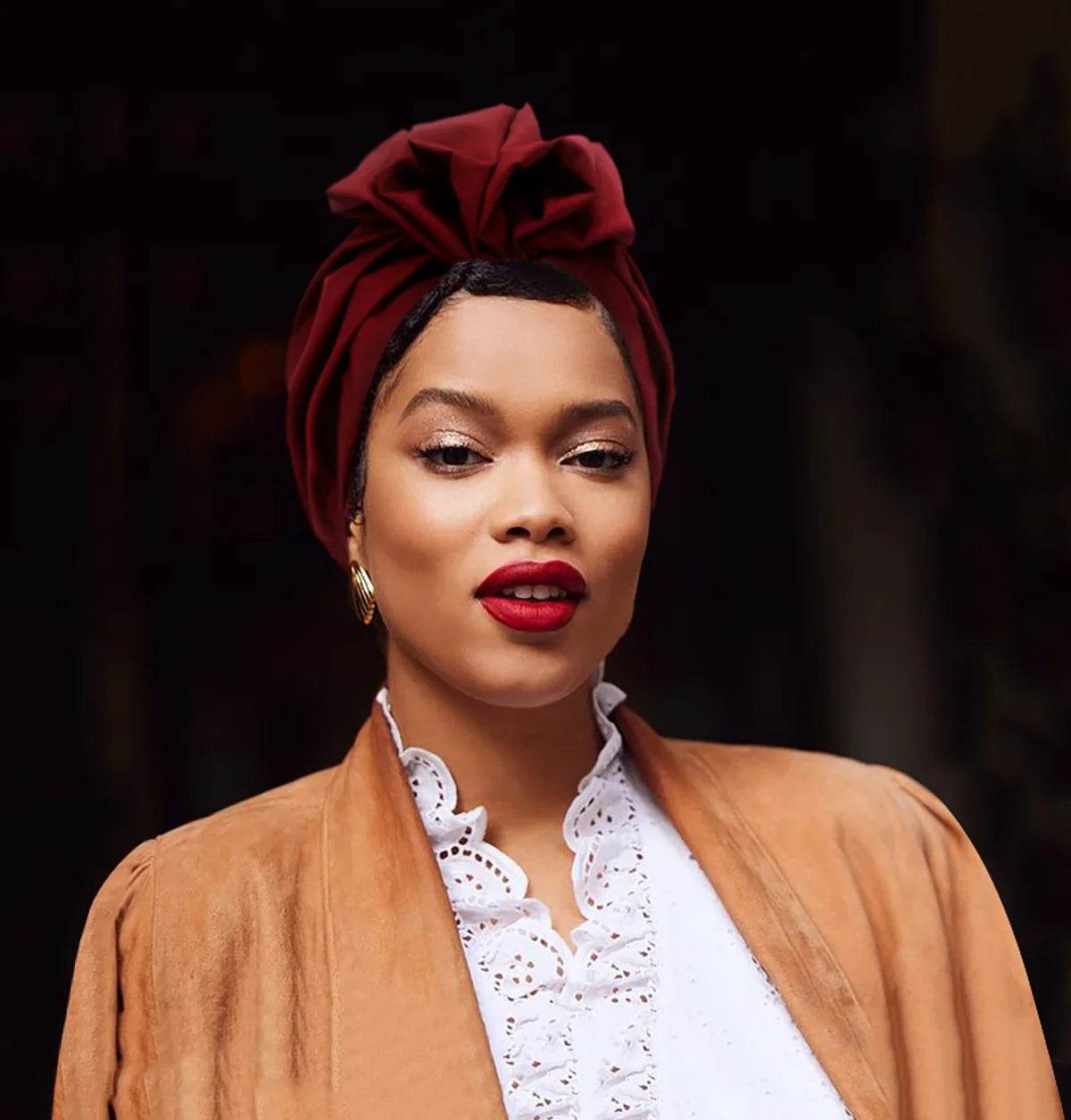 Fashion African-style headgear, women's headdresses, Muslim-style soft Hijab, monochromatic colored mirror hats in Muslim style - AIAZ