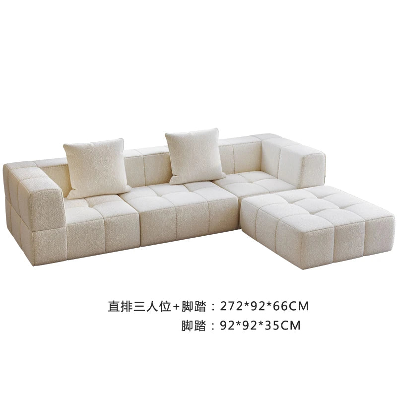 Small Apartment Hotel Living Room Sofa Customized Nordic Light Luxury Style Home Decoration Vacuum Compression Multi-Person Sofa