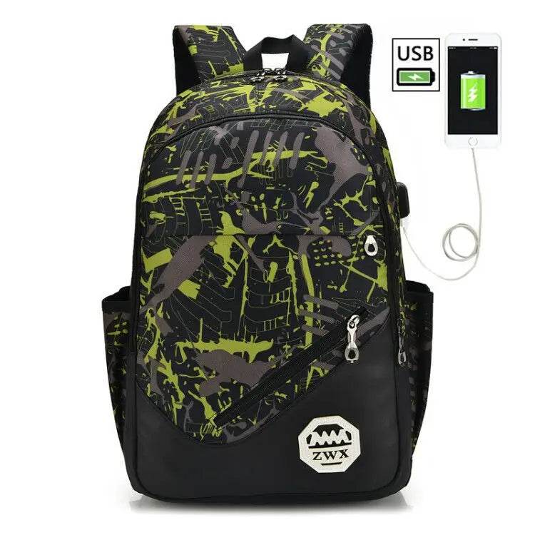 Waterproof travel laptop backpack children School Bags teenager Boys girls camouflage school Backpack set high School backpack - AIAZ
