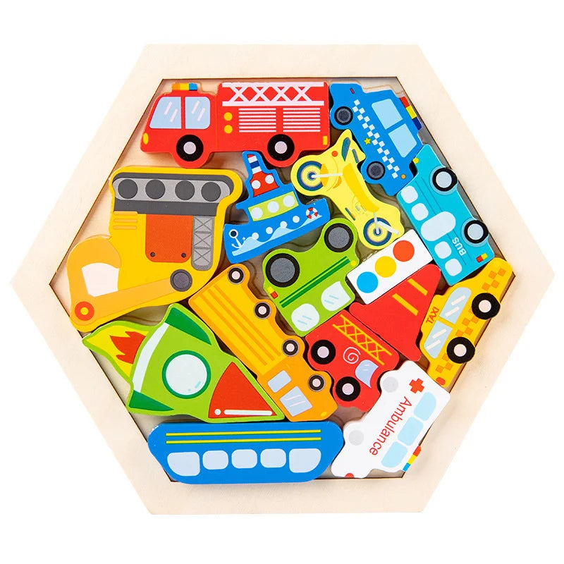 27 Style Block Puzzle Jigsaw Puzzle Board Classical Puzzle Children's Toys Hexagonal Alien Chess Tangram Puzzle Toys