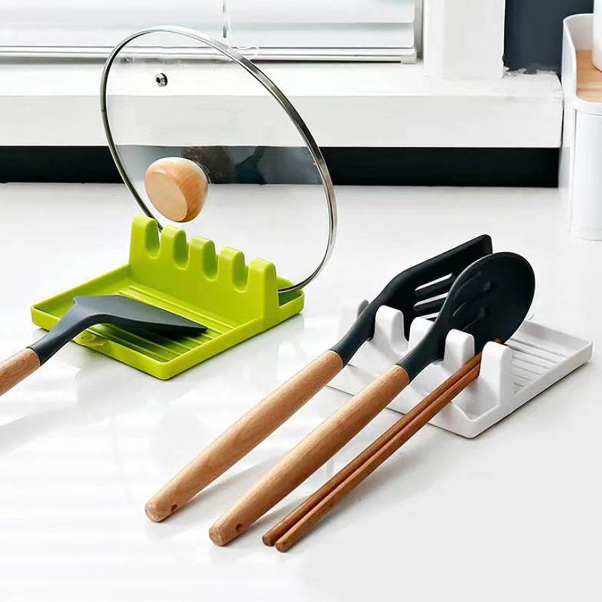 Silicone Tableware Drying Kitchen Utensil Rack Rest Holders Fork Spatula Multifunctional Shelf Organizer Non-Slip Storage Pad ﻿