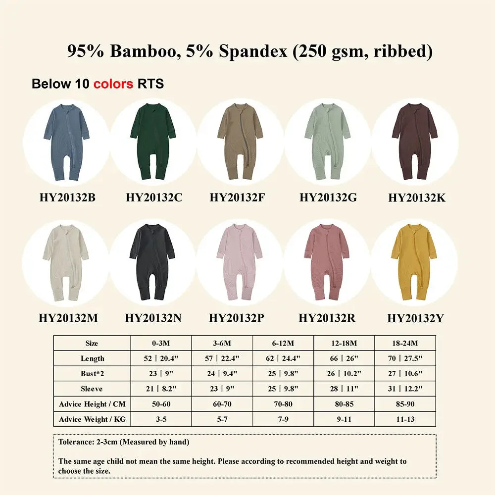 2025 Autumn Newborn Baby Boy Romper Thicken Bamboo Infant Clothes Long Sleeve Ribbed Bodysuit Kid Girl Jumpsuit Sleeper Pajamas