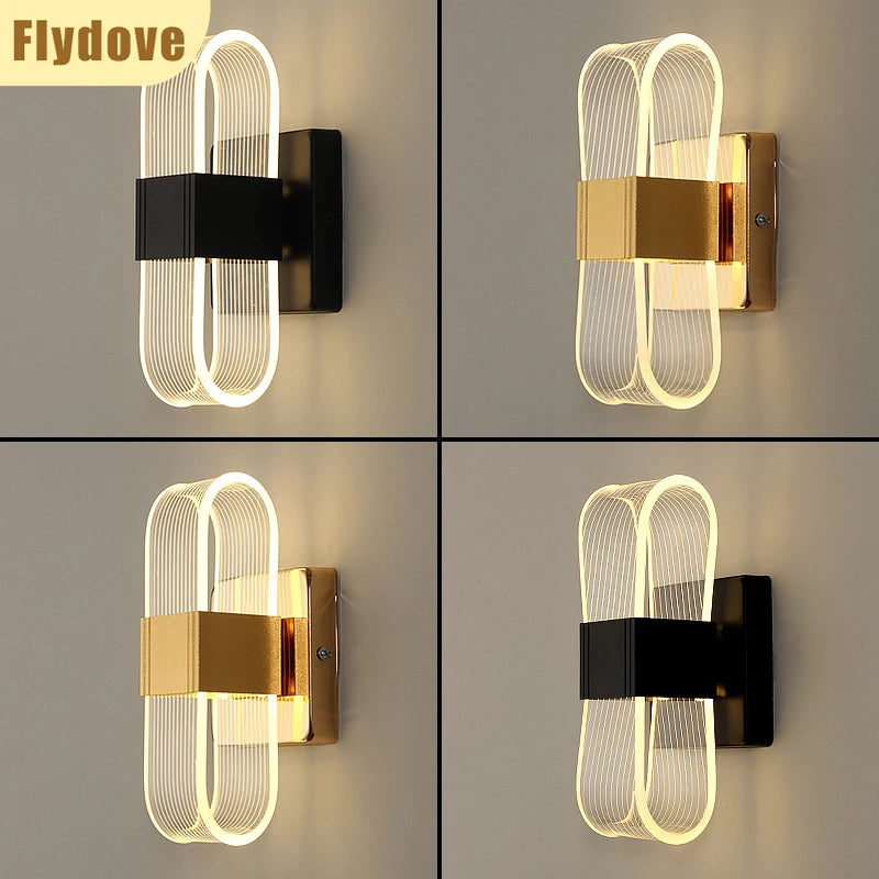 Luxury Creative Super Bright Living Room Bedroom Bedside Hotel Wall Lamp Transparent Line Guided LED Home Lighting Decoration