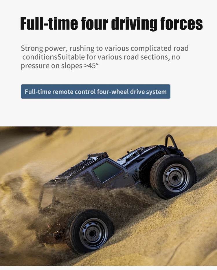 1:16 4WD RC Car 70KM/H Or 50KM/H With LED Remote Control Cars High Speed Drift Monster 4x4 Truck for Kids vs Wltoys 144001 Toys - AIAZ