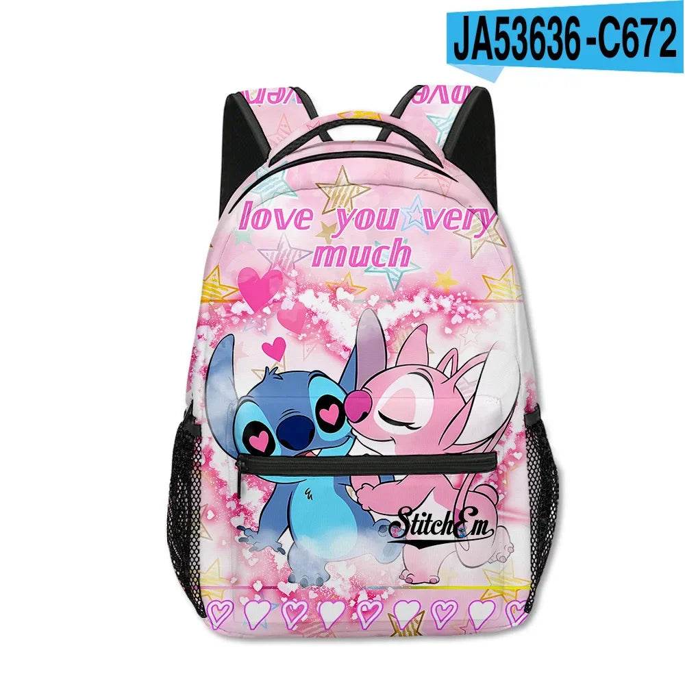 Stitch Primary School Student Anime Backpack Cartoon Large Capacity School Bag Printing Anime Kawaii Cartoon School Bag Mochila - AIAZ
