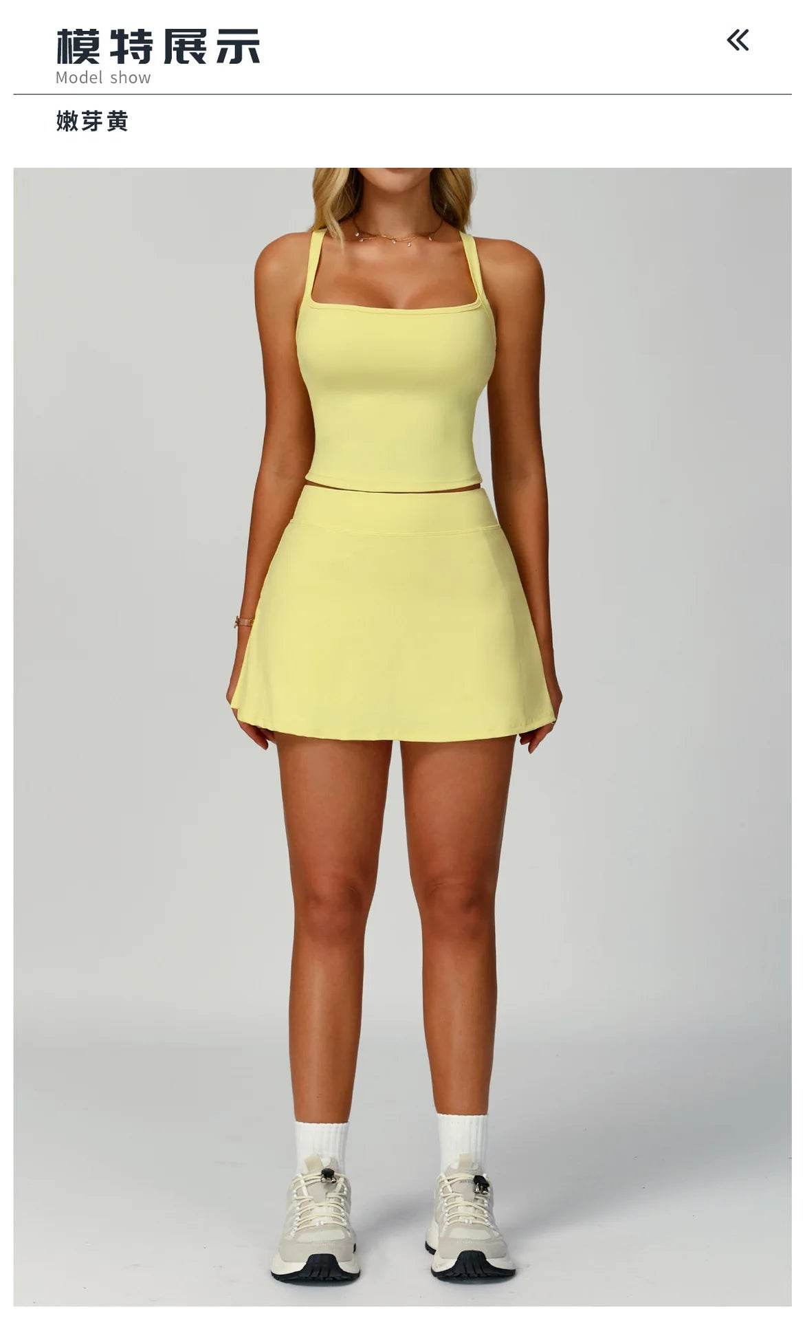 Tennis Top and Skirt Set Women Summer Sport Active Wear Badminton Golf Wear Yoga Outdoor Running Suit Black White Pink Skort - AIAZ