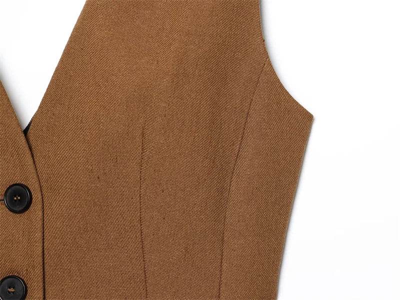 Women's Vest New Summer 2025 Solid Color Sleeveless Blend Vest Sexy V-neck Design Casual and Versatile Personality Fashion - AIAZ