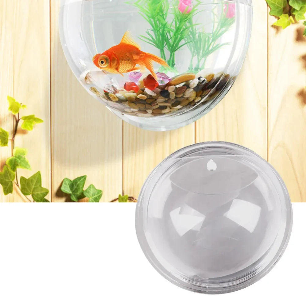 Pinsjar Acrylic Fish Bowl Wall Hanging Aquarium Tank Aquatic Pet Supplies Pet Products Wall Mount Fish Tank for Betta fish