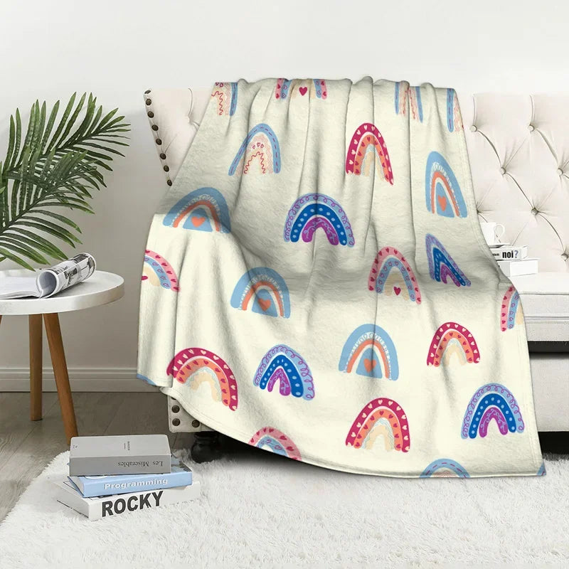 Home decoration plush Throw Sofa blanket Bedspread bed fluffy soft blankets decor Plaid Modern nordic rainbow cute winter