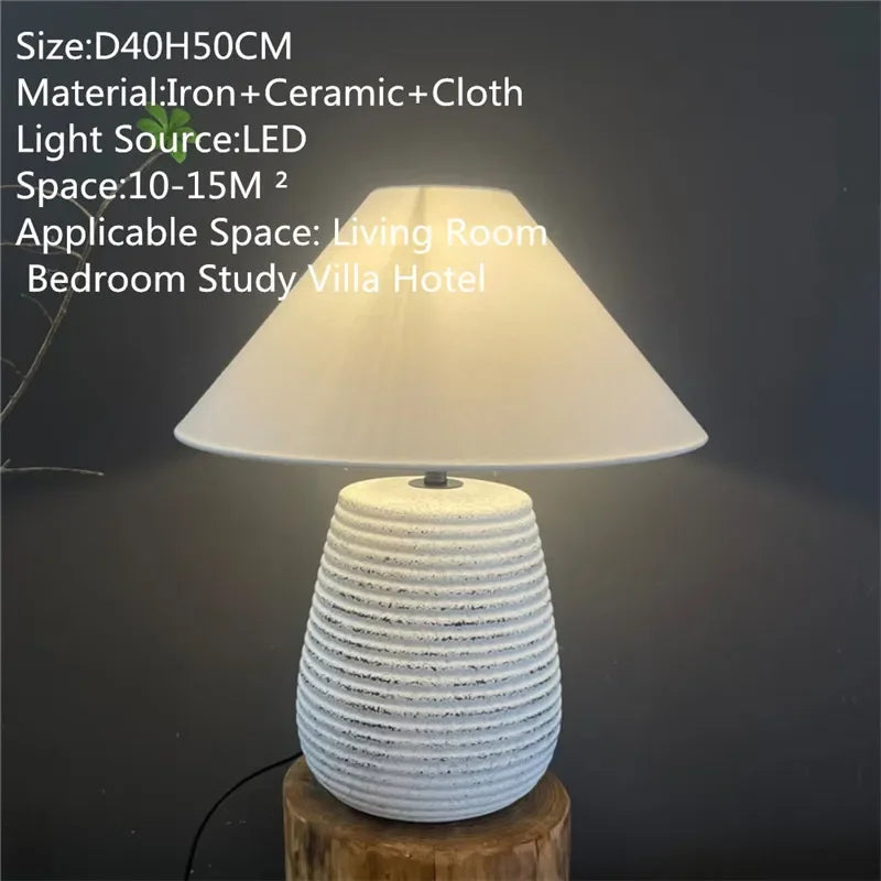 ULANI Contemporary Ceramic Table Lamp American Retro Creativity Living Room Bedroom Study Villa Hotel Homestay Desk Light