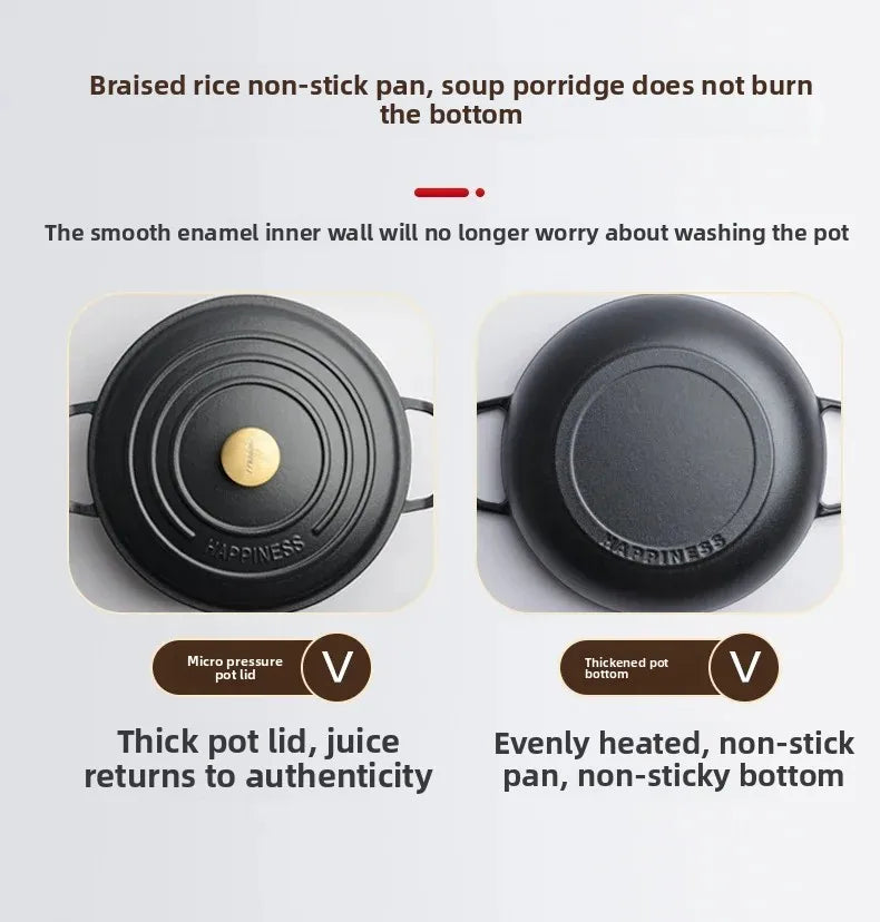 Rushed 30cm Kitchen for Queen's Pot Enamel Cast Iron Multi Functional Non Stick Stewed Pork and Chicken Soup Household Cookware
