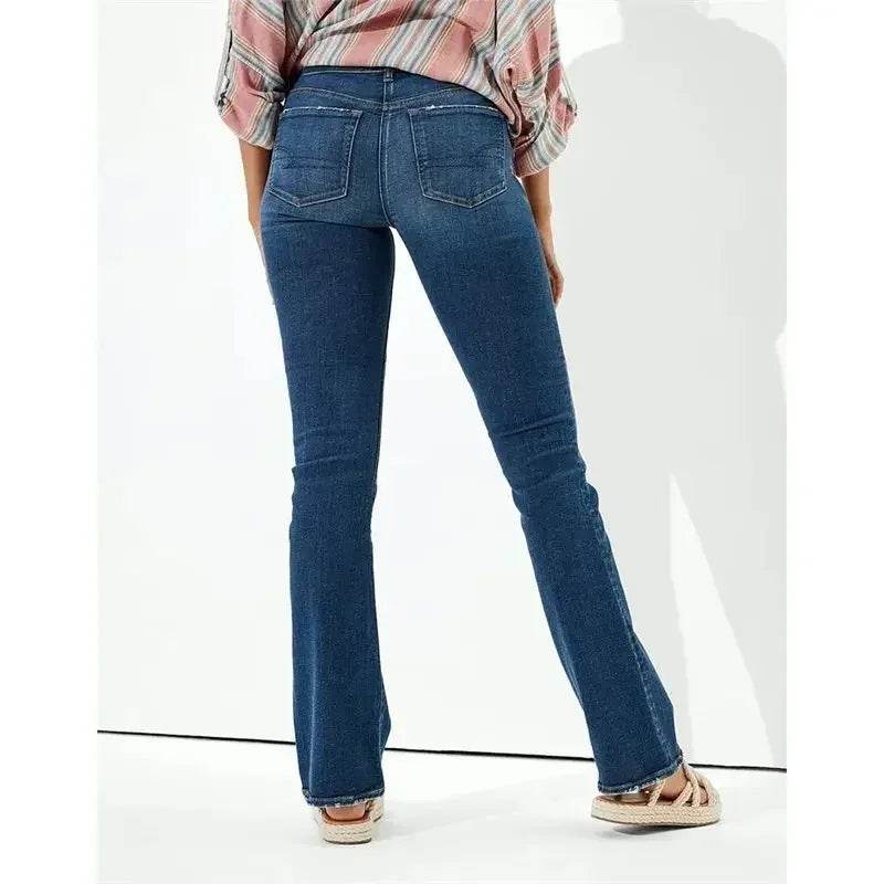 Women High Waist Hip Lift Straight Jeans Four Seasons Casual Slim Denim Pants Daily Female Comfortable Office Commuter Trousers - AIAZ
