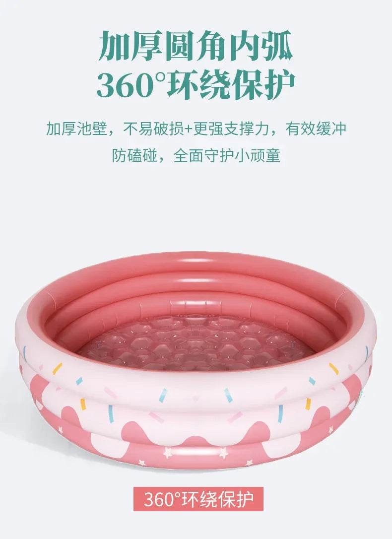 Reusable Inflatable Swimming Pool Double Layer Garden Portable Thickened For Kids Water Toys Party Round Indoor Outdoor Paddling - AIAZ