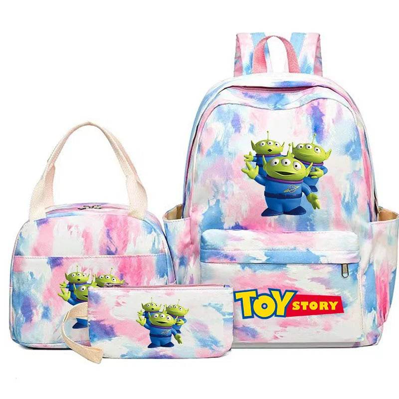 Toy Story Colorful Backpack Set With Tote and Pouch Large Capacity Lightweight And Breathable Outdoor Knapsack School Bags - AIAZ