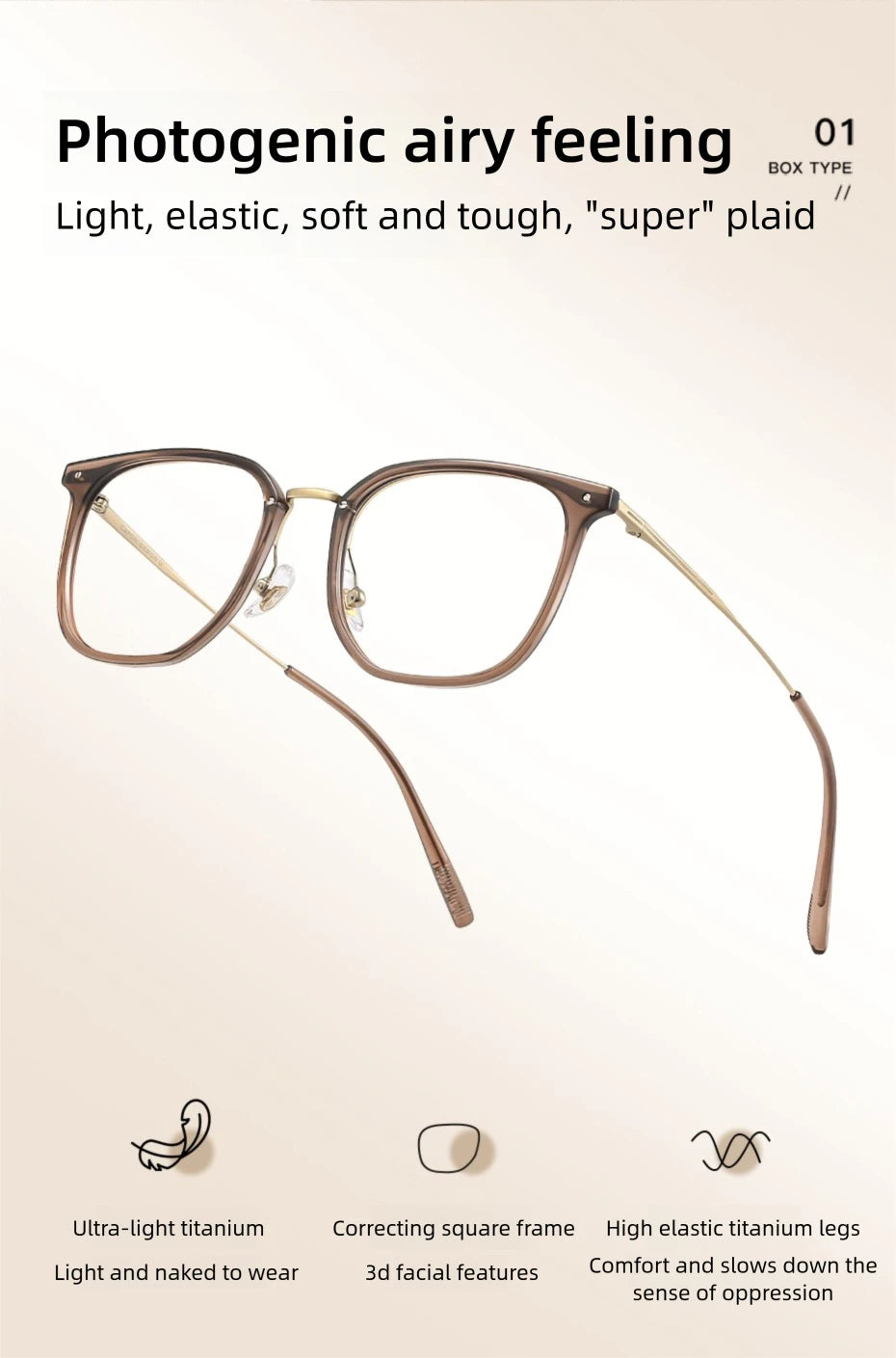 CAPONI Prescription Glasses Women Myopia Retro Light Weight Computer Anti Blue Light Glasses Photochromic Eyes Glasses PJ34022