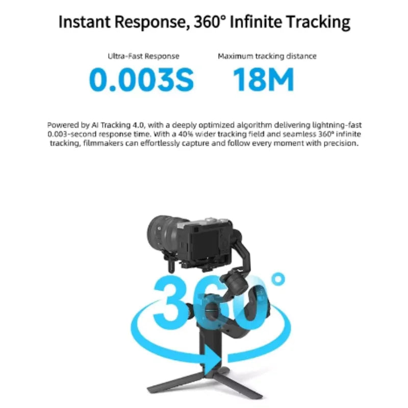 FeiyuTech SCORP Mini 3 Pro Gimbal with Detachable Remote Handle & AI 4.0 Tracking for Mirrorless, Action Camera & Smartphones