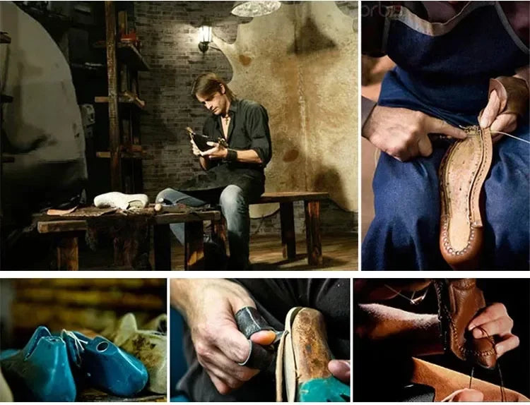 Mens Genuine Leather Loafers Slip On British Style Thick Sole Oxford Shoes Summer Casual Business Shoes