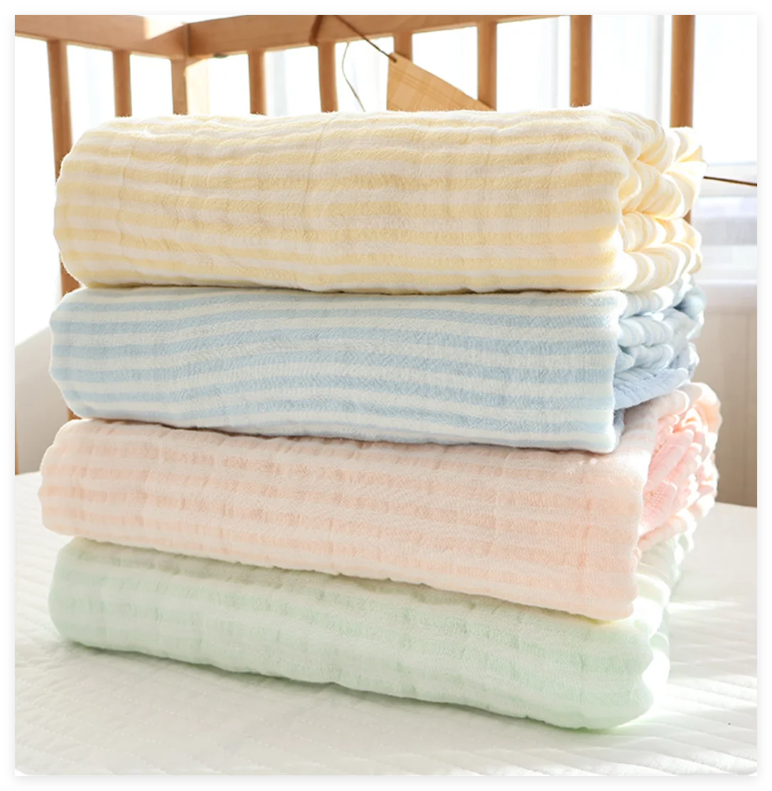 Muslin Swaddle Blankets Newborn 6 Layers Cotton Bamboo Soft Baby Blanket Receiving Blanket For Boys Girl Toddler Baby Bath Towel