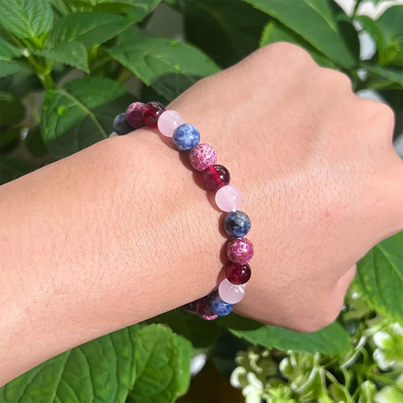 Multi-Color Natural Stone Love Symbolic Beads Bracelet Attracts Good Luck And Love Lapis Lazuli For Bracelets Meaning Jewelry