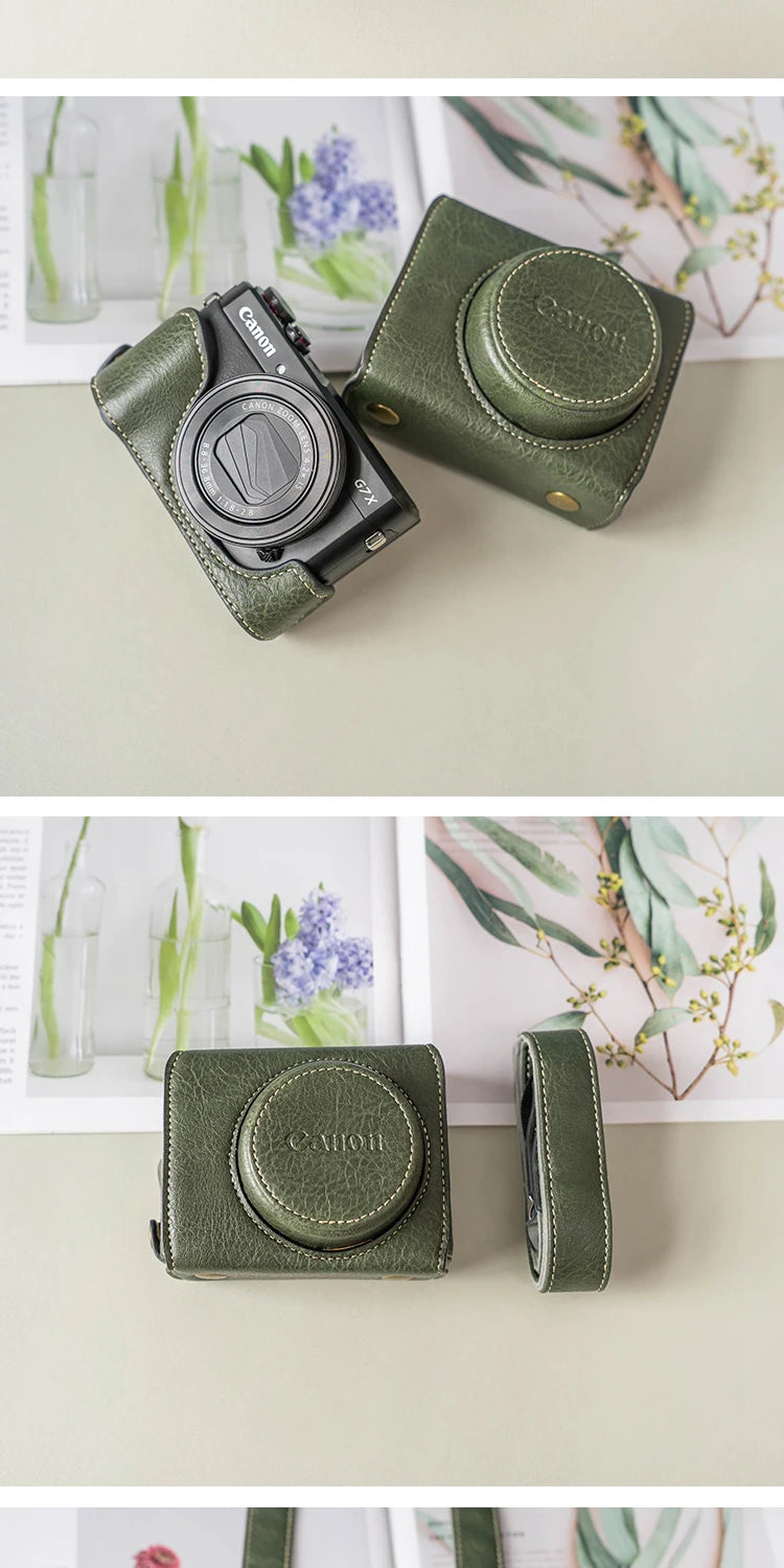 new luxury handwork Camera PU leather Bag Body BOX Case For canon G7X2 G7X3 G7X Mark ii iii Protective sleeve shell