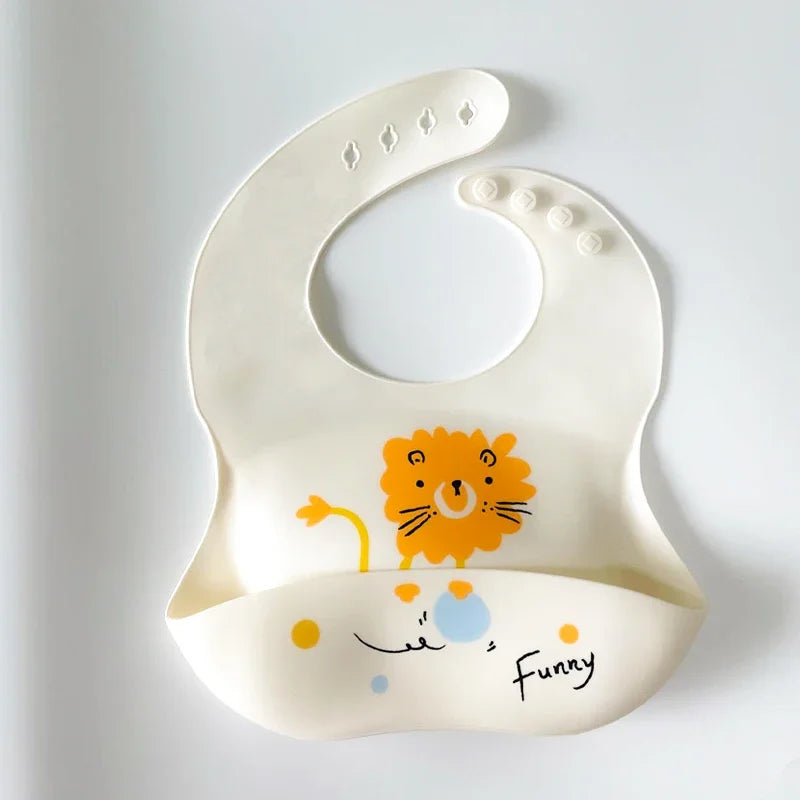 1PC Baby Lunch Apron Toddler Silicone Bibs Baby Kids Girl Boys Waterproof Saliva Cartoon Feeding Bib baby Silicone Bib Aprons