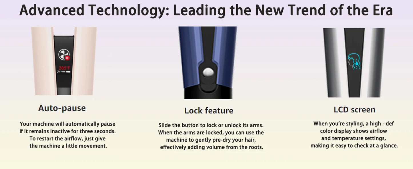 2025 New 2-in-1 Hair Straightener & Dryer Combo - Smartly Controlled Negative Ion Heating Plates, Suitable for Home Hair Styling