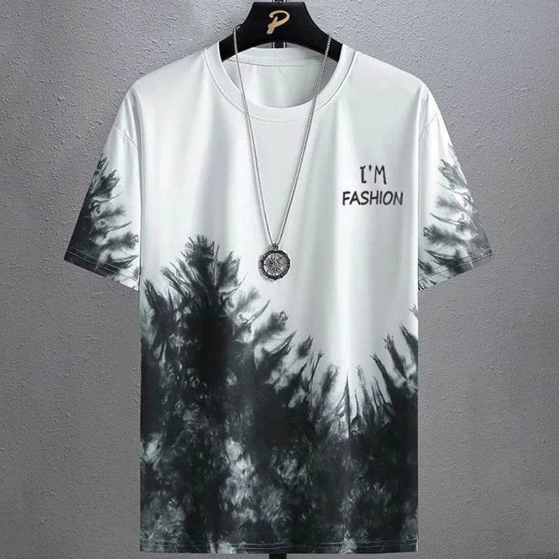 Suits for men 2025 Summer Fashion Polyester Thin Casual Breathable Short Sleeve Printed Sports T-shirt + Shorts Basketball Set - AIAZ
