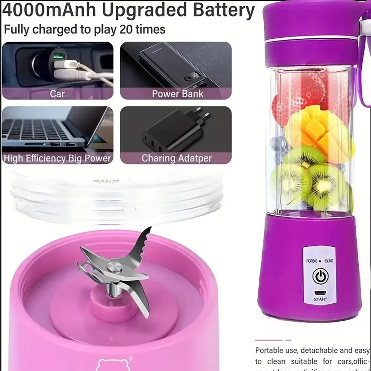 Portable Baby Food Blender, USB Rechargeable Mini Blender for Homemade Infant Puree, Fruit Juice, Smoothie Maker