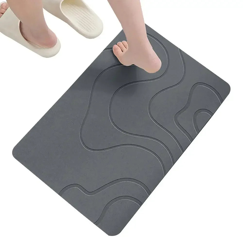 Absorbent Stone Bath Mat Toilet Door Non-slip Mat Entryway Rugs Bathroom Rugs FloorMat Quick Drying Diatomite Stone Shower Mats