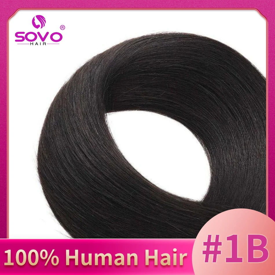 SOVO 100 Strands Nano Rings Human Hair Extensions Natural Blonde Micro Bead Loop Pre Bonded Remy European Straight Hair