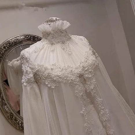 Fashion Chiffon Appliques Muslim Wedding Dresses Long Sleeve High Neck Bridal Gown Arabic Dubai Vestidos De Novia Customized - AIAZ