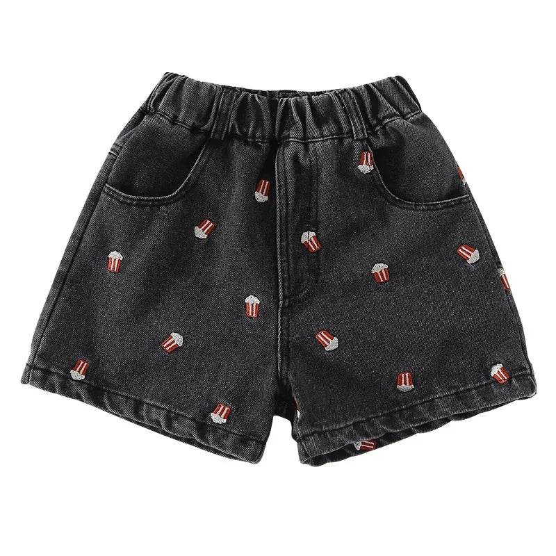 Fashion Cartoob Print Denim Kids Shorts Girls Pants Summer 2025 New Boys Summer Clothes Baby Loose Casual Pants - AIAZ