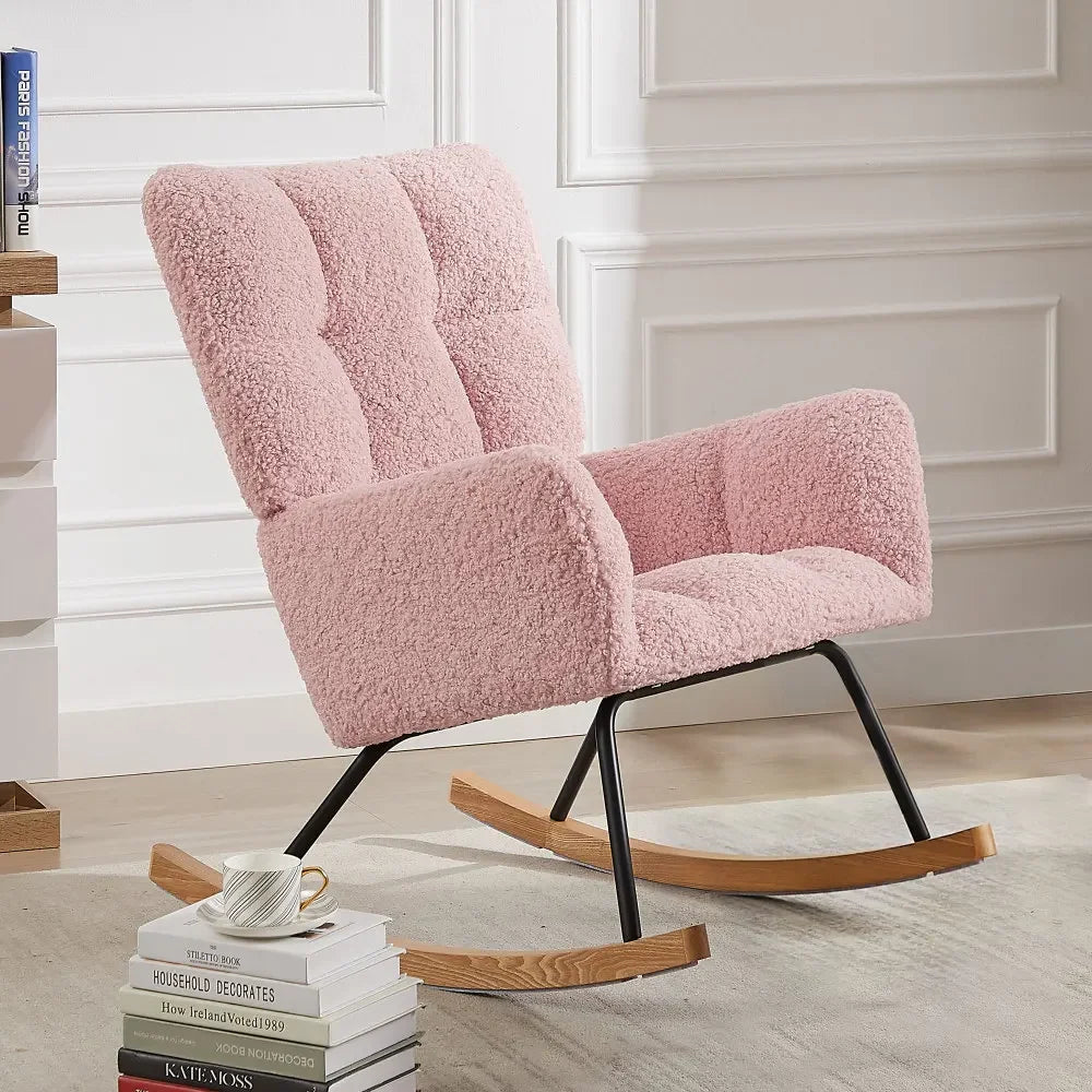 For Pink Nursing Rocking Chair, Stylish Comfort, Functional Design for Moms