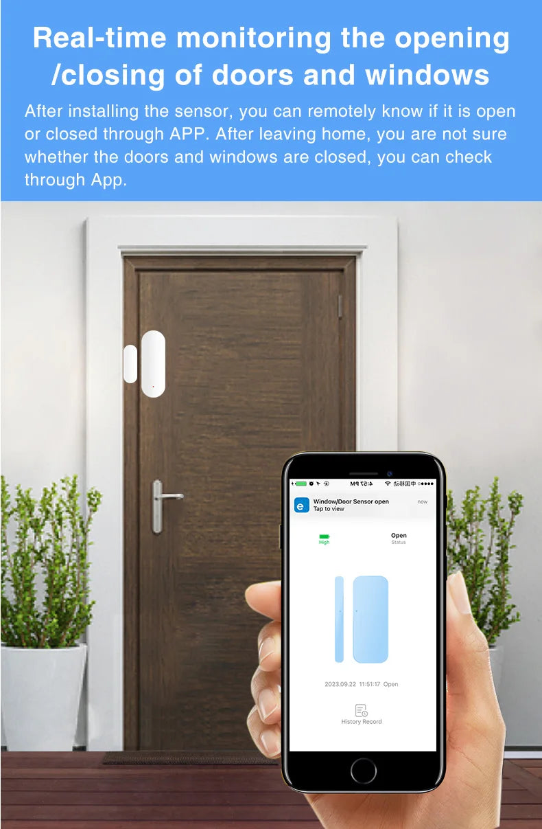 Zigbee Smart Door Window Sensor Open/Closed Detectors EWeLink App Control Security Alarm Work With Alexa Google Home