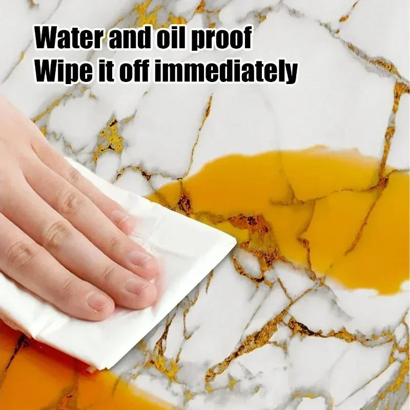 10PCS Waterproof 3D Tile Stickers Self Adhesive Imitation Marble Wall Floor Panels Peel and Stick for Kitchen Bathroom Decor