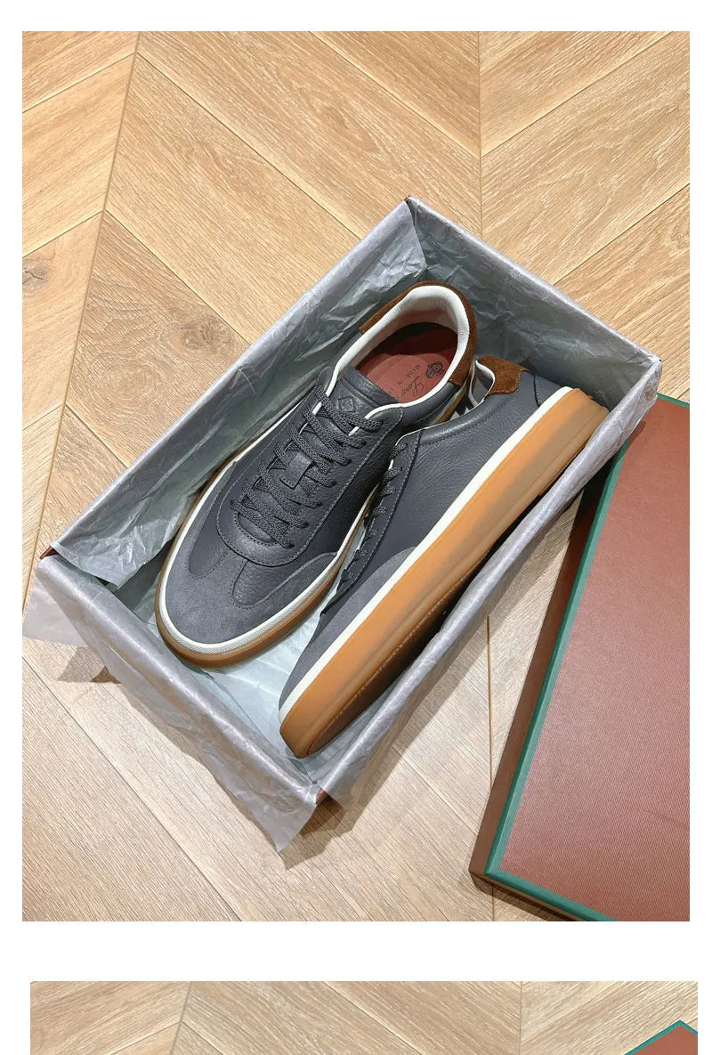 Real Leather Deqin oes ex Casual Cross Bule Sle Spring Summer Color Blo Leisure Board oes Trendy Women's Men's