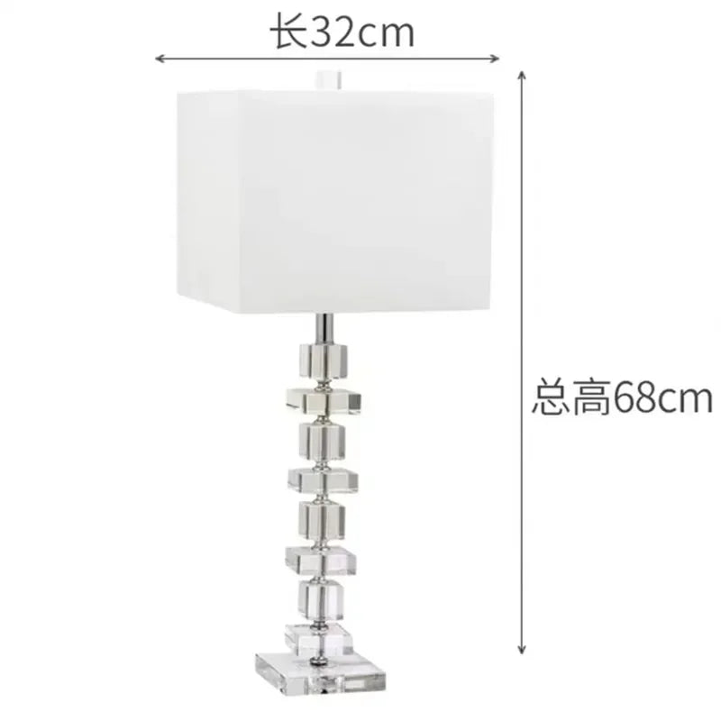 2025 Creative Fabric Table Lamp Crystal Glass Ball Lamp Living Room Creative Bubble Light Bedroom Beside Art Reading Lamp