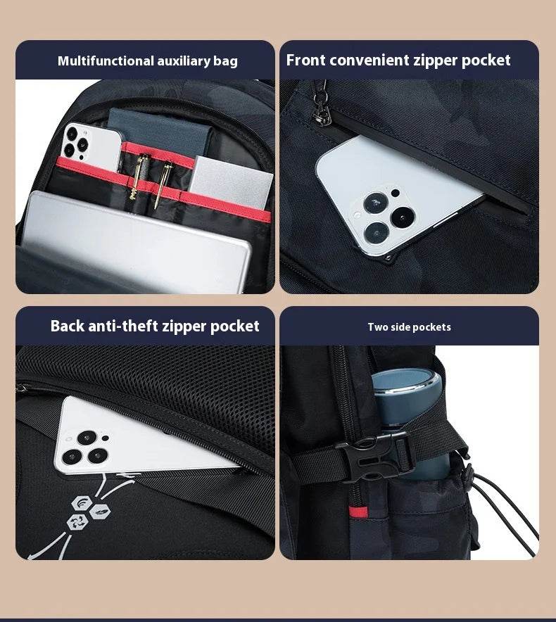 Backpack Primary School Middle School Students High School Bags Large Capacity Ultra-light Load Reduction Outdoor Travel Busines - AIAZ