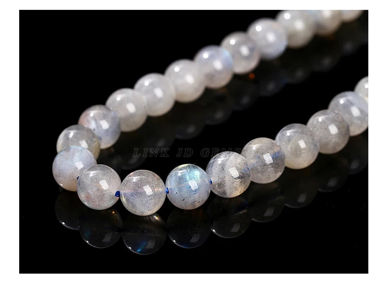 3A Natural Gray Moonstone Irisation Shiny Labradorite Fine Gems 4 6 8 10mm For Jewelry Making Diy Necklace Bracelet Accessory