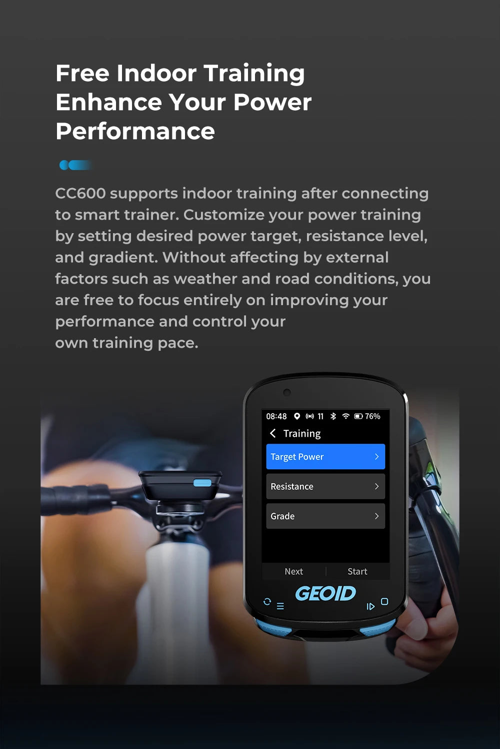 GEOID CC600 Color Screen Bike Computer Smart Navigation GPS Wireless Bicycle Speedometer WIFI ANT+ 11 Languages Cycling Odometer