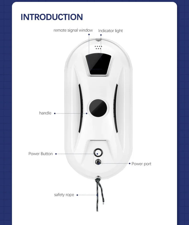 Window Cleaning Robot Window Washer Robot Home Appliance Vacuum Cleaner Window Cleaner Electric Glass With Remote Control