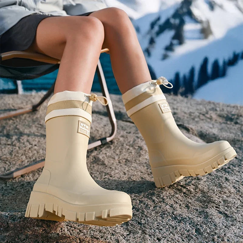 Family-sized Waterproof & Non-slip Rain Boots for Outdoor Activities, Matching Designs for Adults & Kids