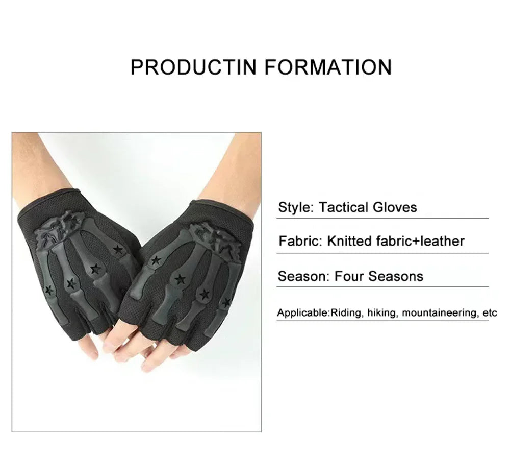 Riding Fingerless Gloves Non-slip Half Finger Gloves for Motorcycle Cycling Climbing Hiking Hunting Outdoor Sports