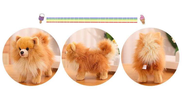 Premium Simulation Pomeranian Dog Plush Toy Cute Stuffed Animals High Quality Puppy Plushies Doll Cartoon Soft Kids Toys Gifts - AIAZ