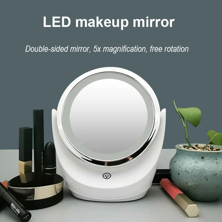 Xiaomi Youpin Mirror 1X-5X Magnification 360 Degree Rotation Portable Double Sided Desktop Intelligent With Light Makeup Mirror