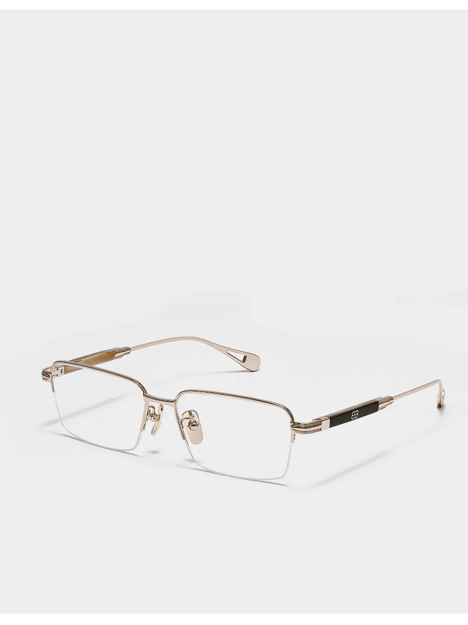 CAPONI Vintage Men's Glasses Frame Pure Titanium Acetate Anti Blue Light Luxury Eye Glasses Brand Designer Spectacles JF7566