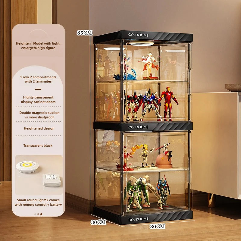 Handmade Display Cabinet, Decorative Model, Building Block Storage Box, Transparent Lego Layered Toy Rack for Household Use
